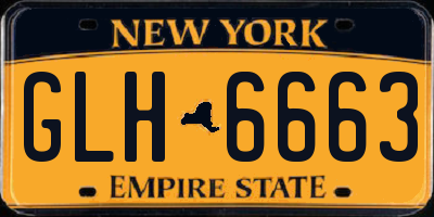 NY license plate GLH6663