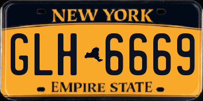 NY license plate GLH6669