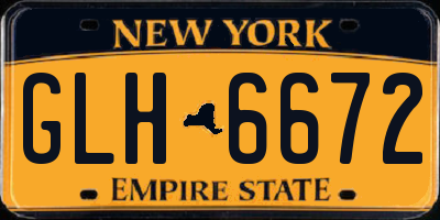 NY license plate GLH6672