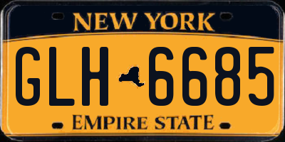 NY license plate GLH6685