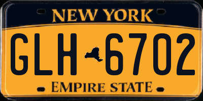NY license plate GLH6702