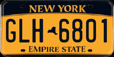 NY license plate GLH6801