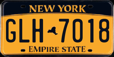 NY license plate GLH7018