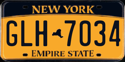 NY license plate GLH7034