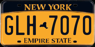 NY license plate GLH7070