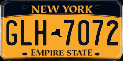 NY license plate GLH7072