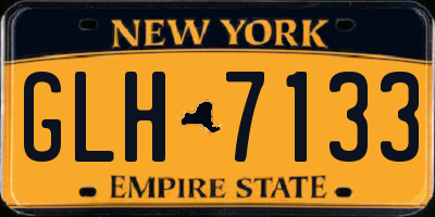 NY license plate GLH7133