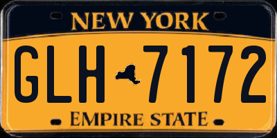 NY license plate GLH7172