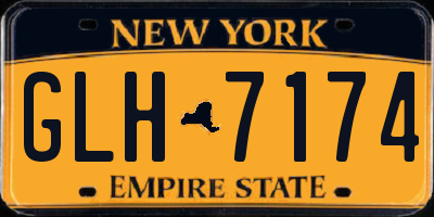 NY license plate GLH7174