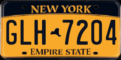 NY license plate GLH7204