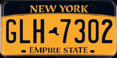 NY license plate GLH7302