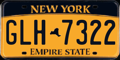 NY license plate GLH7322