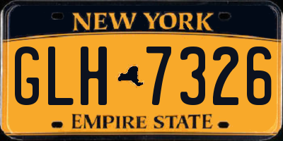 NY license plate GLH7326