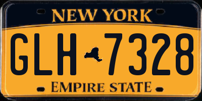 NY license plate GLH7328