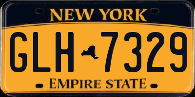 NY license plate GLH7329