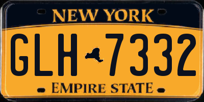 NY license plate GLH7332