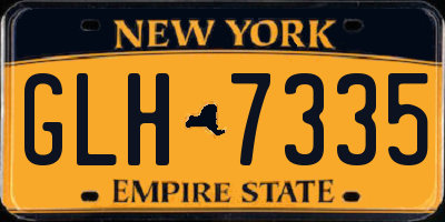 NY license plate GLH7335