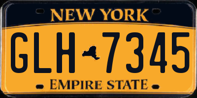NY license plate GLH7345