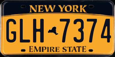 NY license plate GLH7374