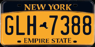 NY license plate GLH7388