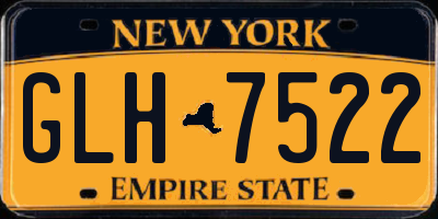 NY license plate GLH7522