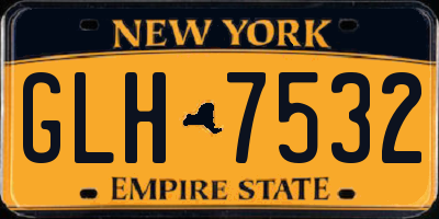 NY license plate GLH7532