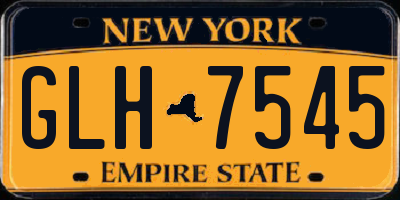 NY license plate GLH7545