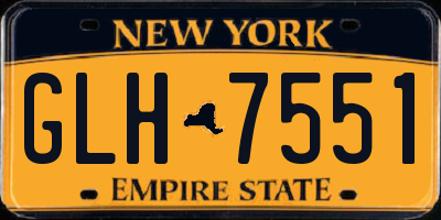 NY license plate GLH7551
