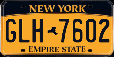 NY license plate GLH7602