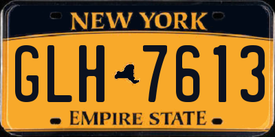 NY license plate GLH7613