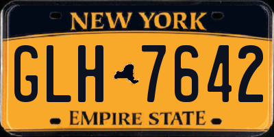 NY license plate GLH7642