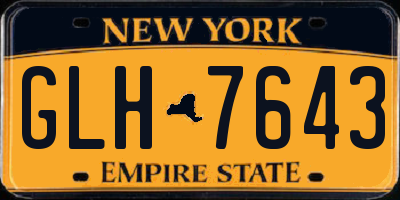 NY license plate GLH7643