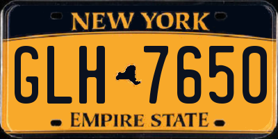 NY license plate GLH7650