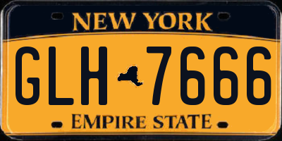 NY license plate GLH7666