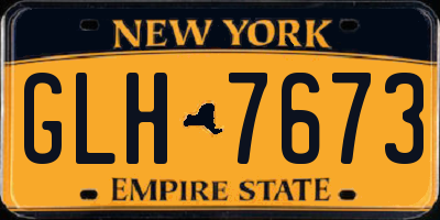 NY license plate GLH7673