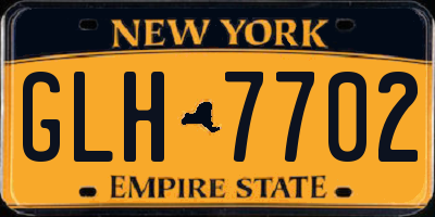 NY license plate GLH7702