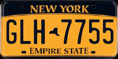 NY license plate GLH7755