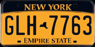 NY license plate GLH7763