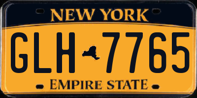 NY license plate GLH7765