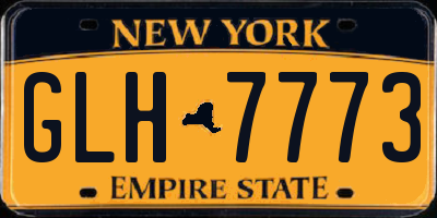 NY license plate GLH7773