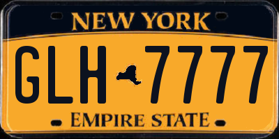 NY license plate GLH7777