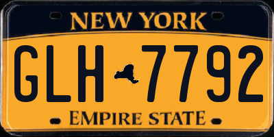 NY license plate GLH7792