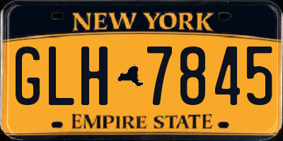 NY license plate GLH7845