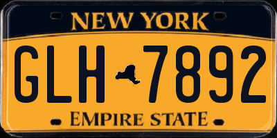 NY license plate GLH7892