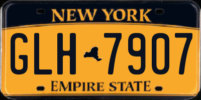 NY license plate GLH7907