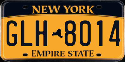 NY license plate GLH8014