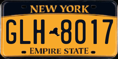 NY license plate GLH8017