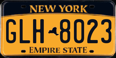 NY license plate GLH8023