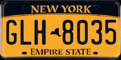 NY license plate GLH8035