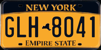 NY license plate GLH8041